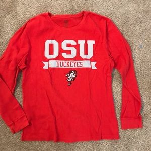 OSU buckeyes thermal long sleeved red shirt size L